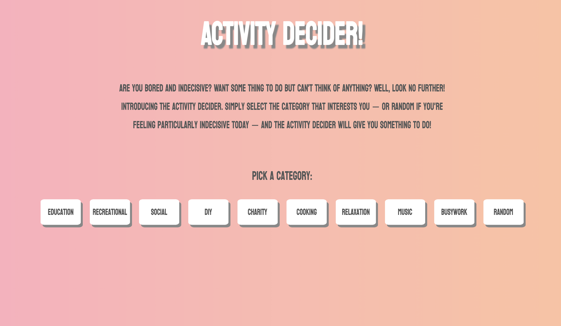 activity decider